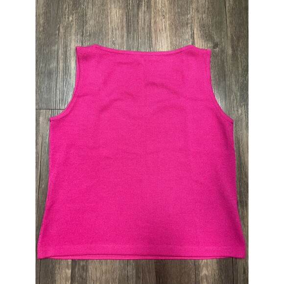 St. John Womens Pink Sleeveless Scoop Neck Knit Pullover Crop Vest Sweater - Picture 7 of 8